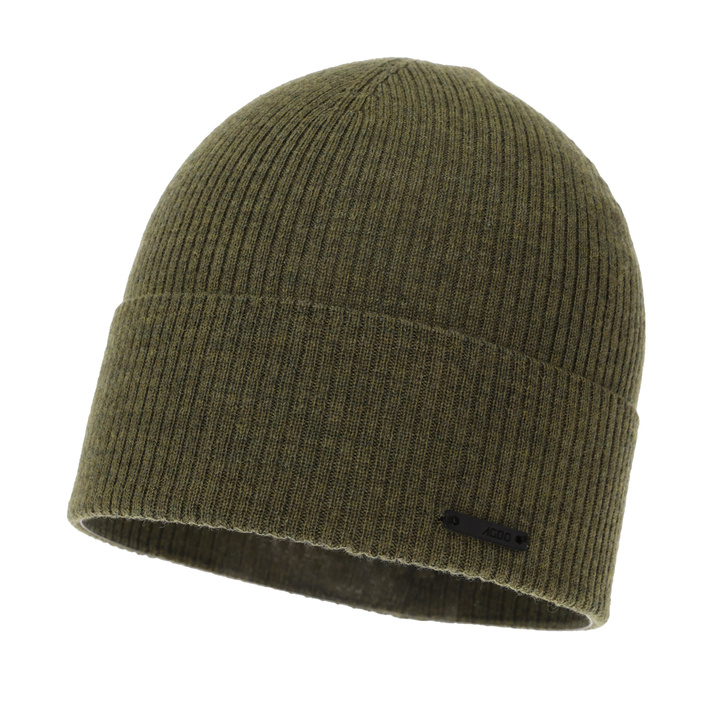 Herr höst/vår mössa, khaki, 100% Merino Ull, Fleur