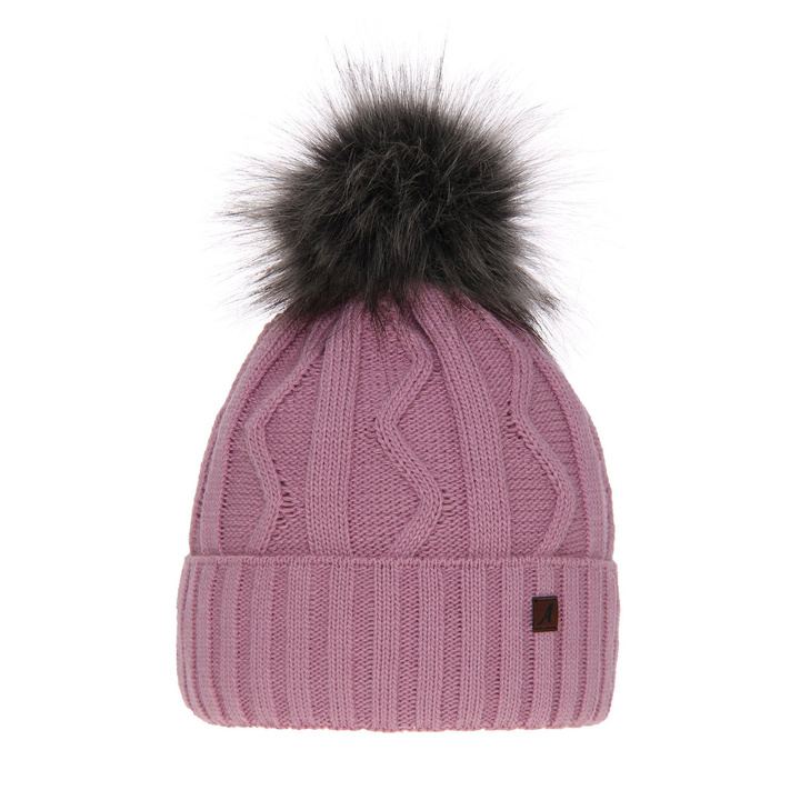 Dam vintermössa, lila, med pompom, Renika