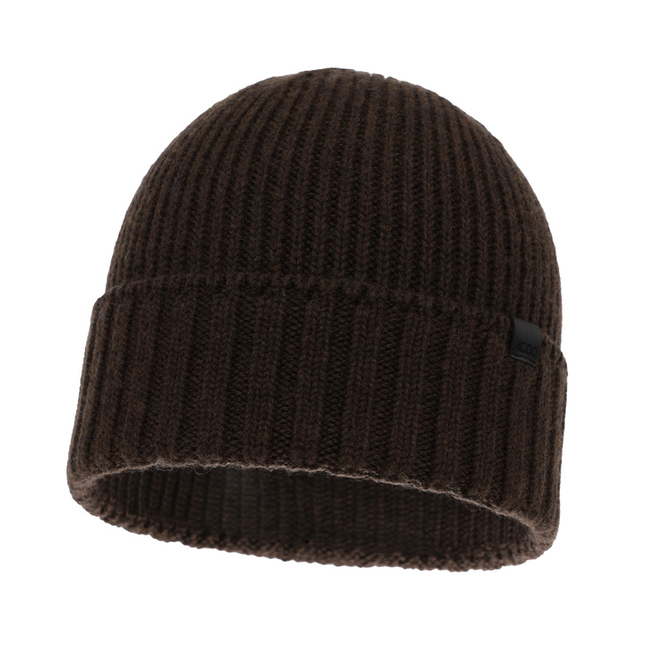 Herr vintermössa, brun, 100% Merino Ull, Bruner
