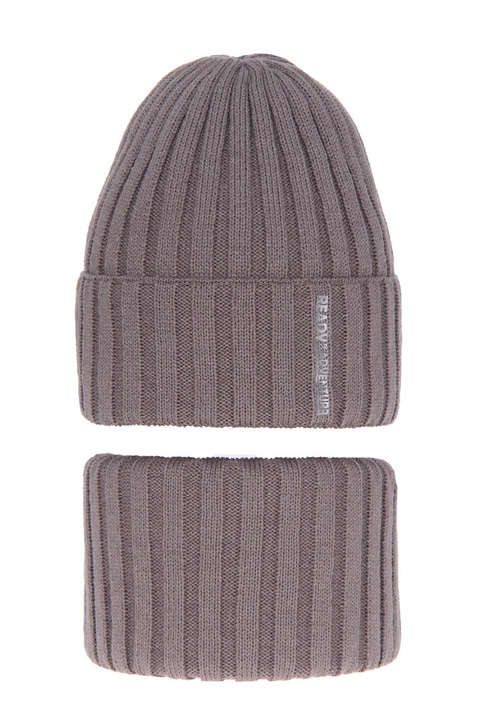Pojke vinter set: mössa och tubhalsduk, beige, Livido