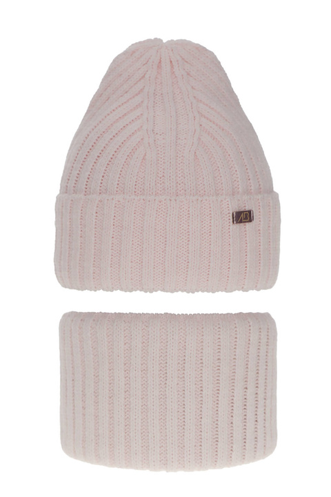 Flicka vinter set: mössa och halsduk, rosa, Valentine